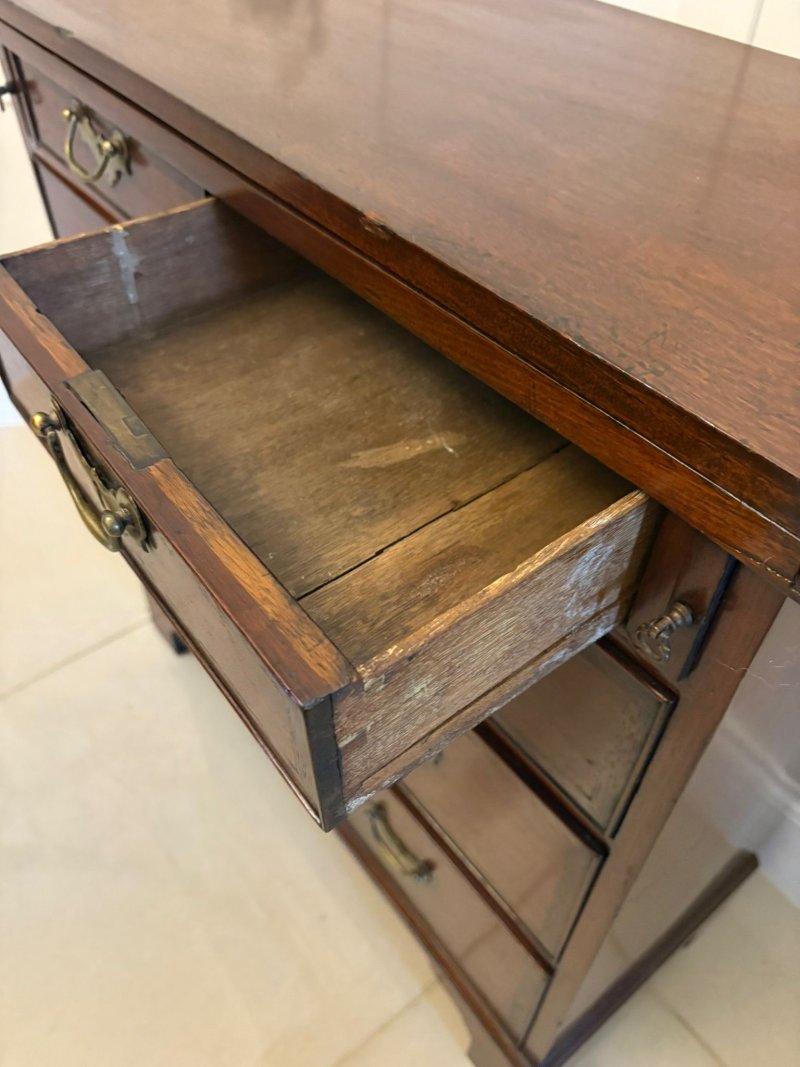 Rare Small Antique George III Quality Mahogany Bachelors Chest of 5 Drawers - Image 8